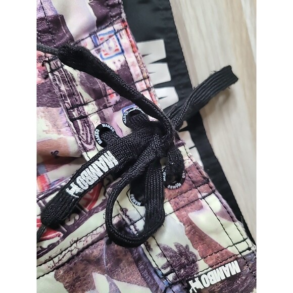 Mambo Australia‎ Board Shorts Men's Size 36 Graphic Comic Portrait Skull Pinup - Picture 11 of 13